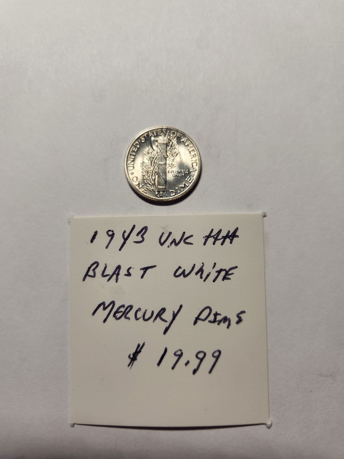 1943 UNC+++ Mercury Dime Blast White