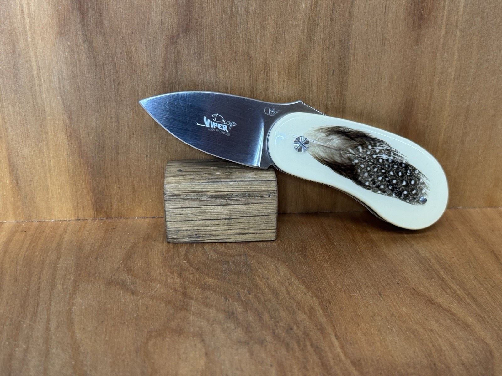 VIPER DROP Gorgeous!❣️Guinea Feather Sandvik 12C27 Fabrizio Silvestrelli Italy!!
