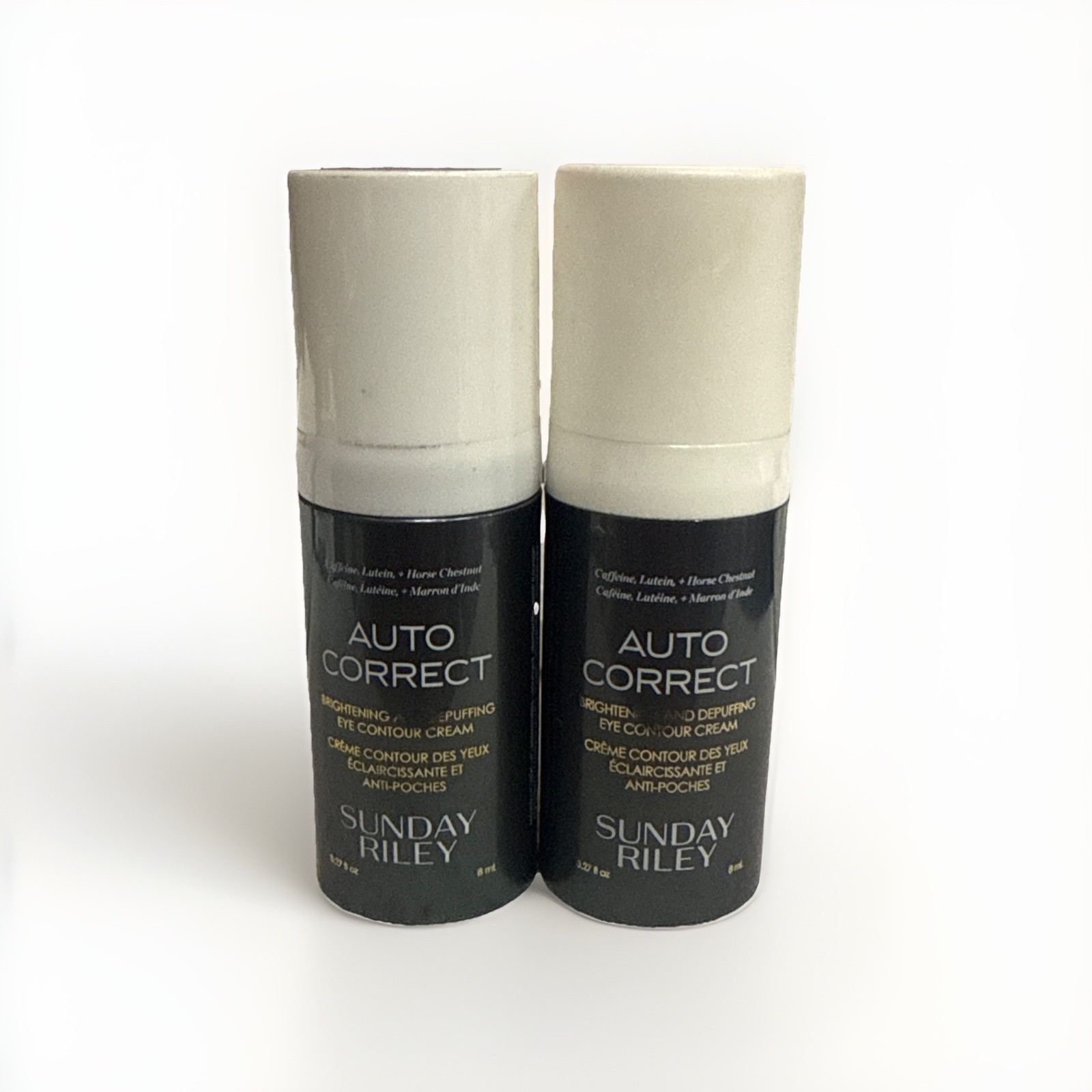 (2X)Sunday Riley Auto Correct Brightening Depuffing Eye Contour Cream 8ml Travel