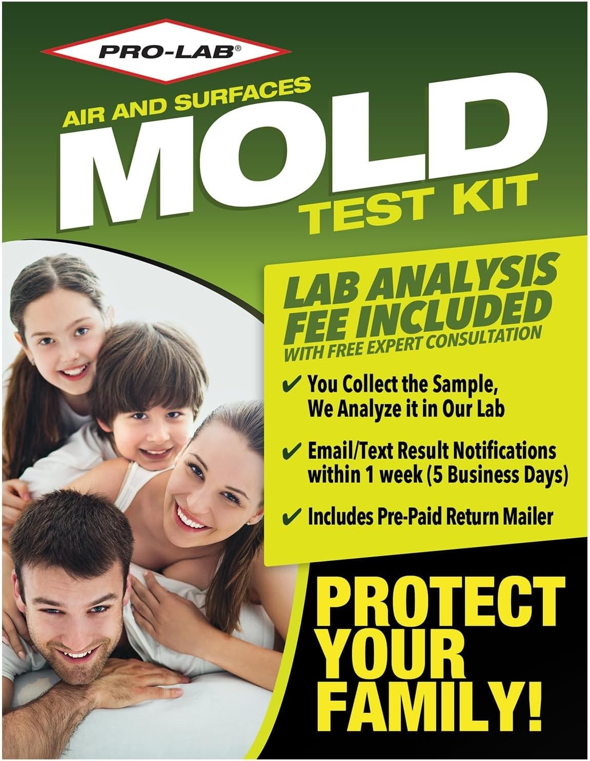 Home Mold Kit: Air, Surface, Bulk Samples + Lab Fee, Expert Advice Included