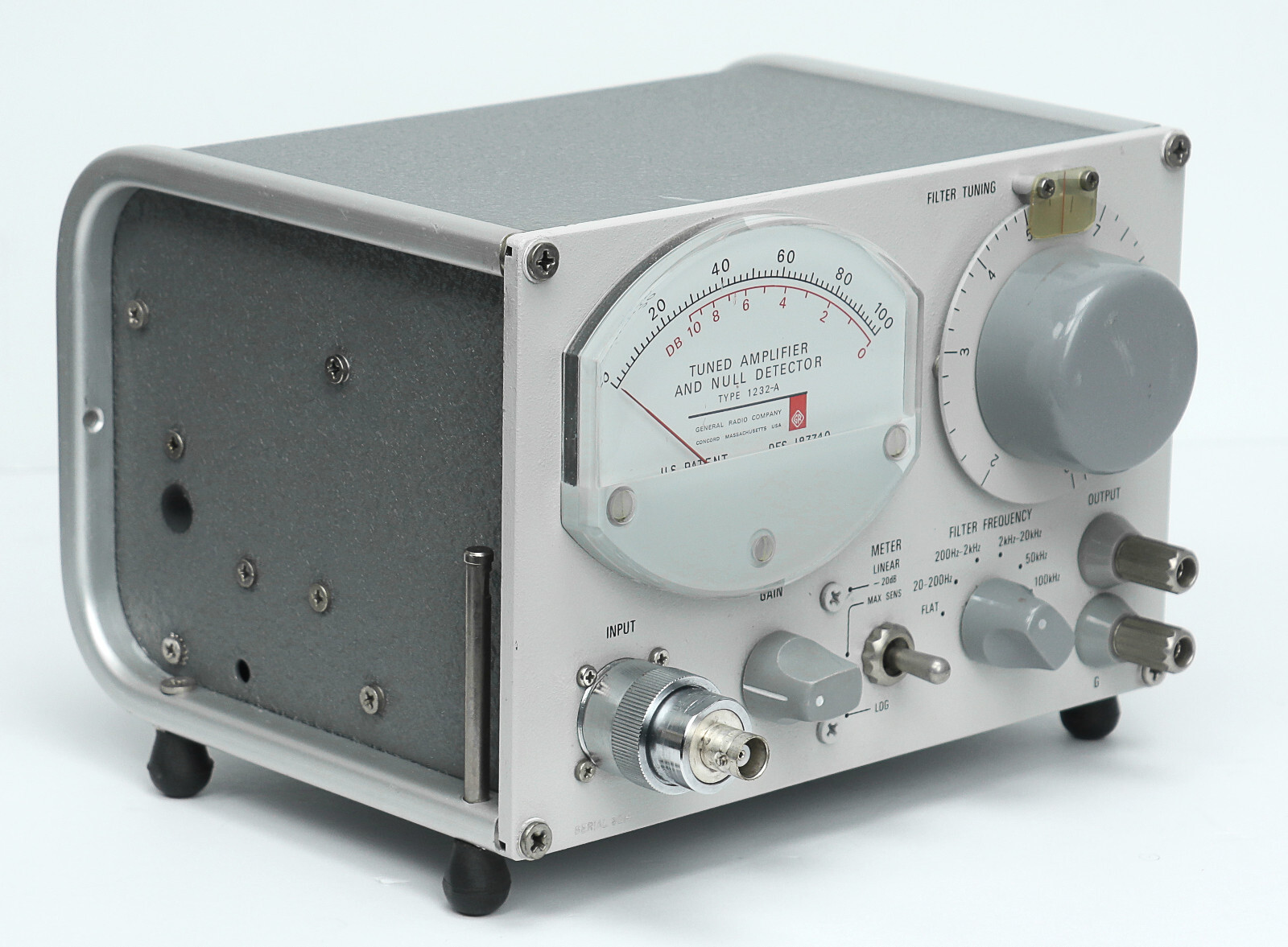 GR General Radio 1232A Tuned Amplifier Null Detector 1232-A, with BNC adapter