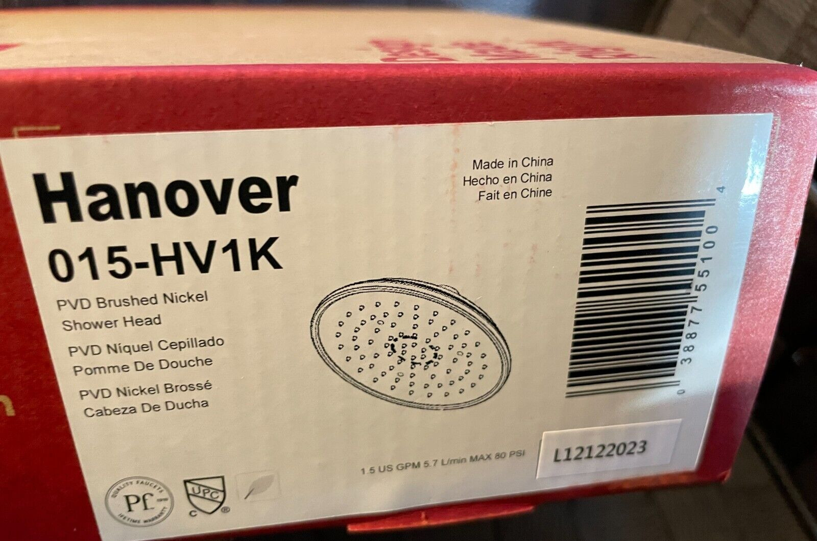 Pfister Hanover 015-HV1K Shower Head Brushed Nickel