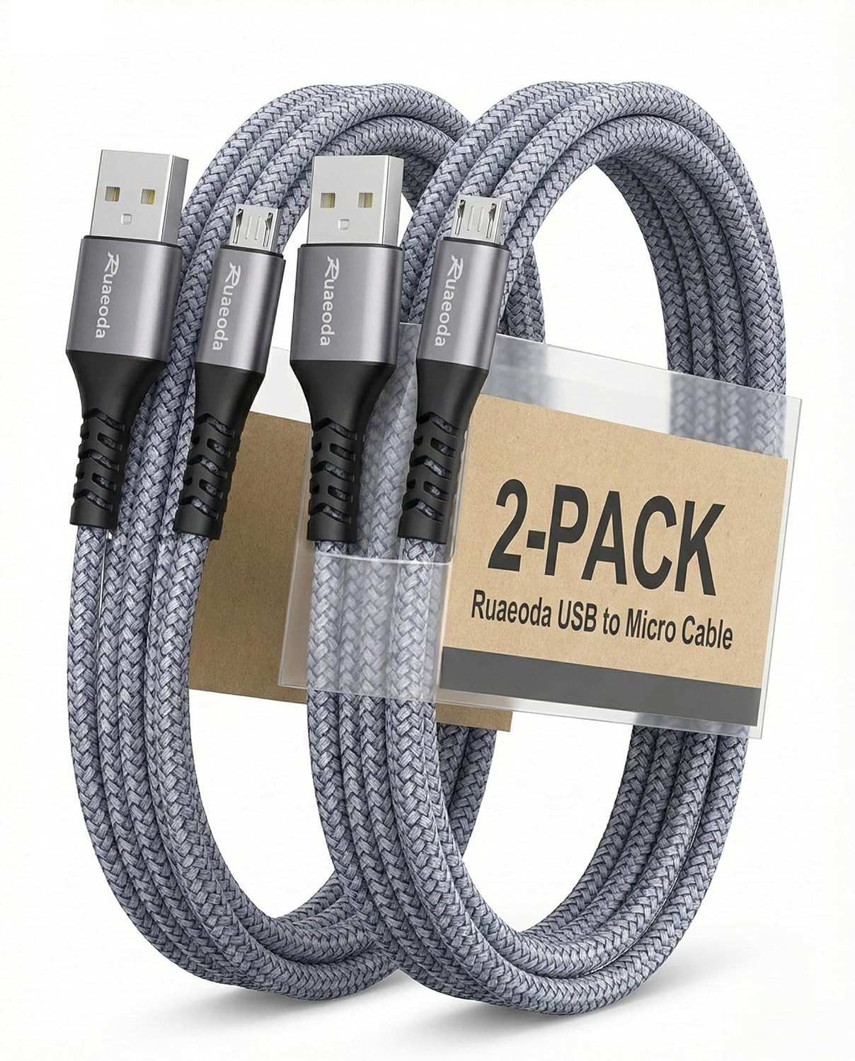Fast Charging 6ft Heavy Duty Micro USB Cables - Pet Resistant & Versatile