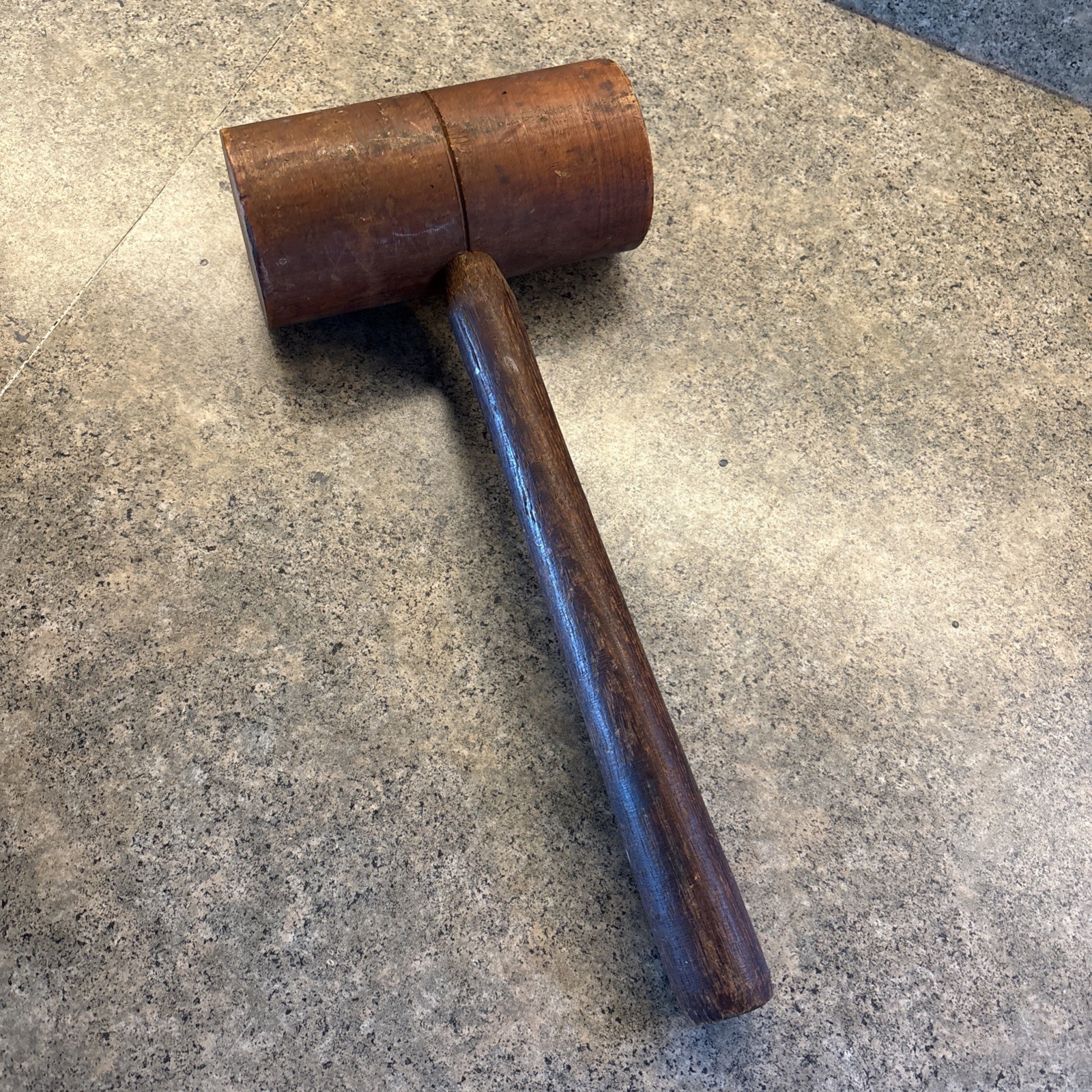 Wooden Tapping Hammer Vintage Hand Tools Flat And Round Head Good Condition