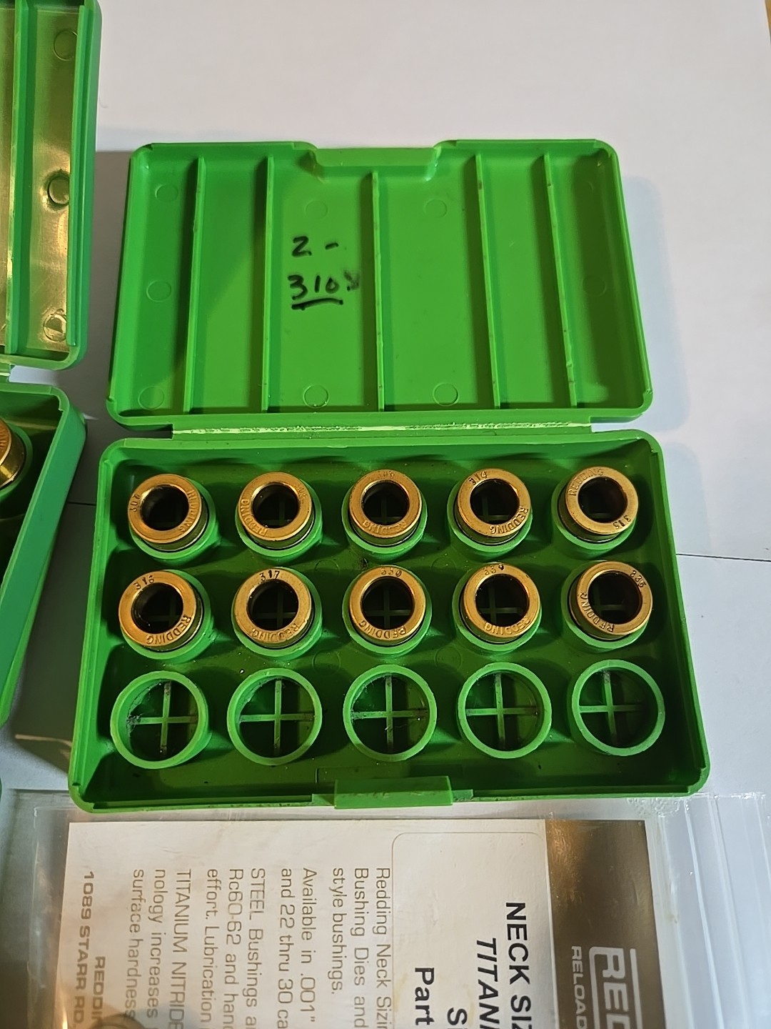 REDDING TITANIUM NITRIDE NECK SIZE BUSHING VARIOUS SIZES (SOLD INDIVIDUALLY)