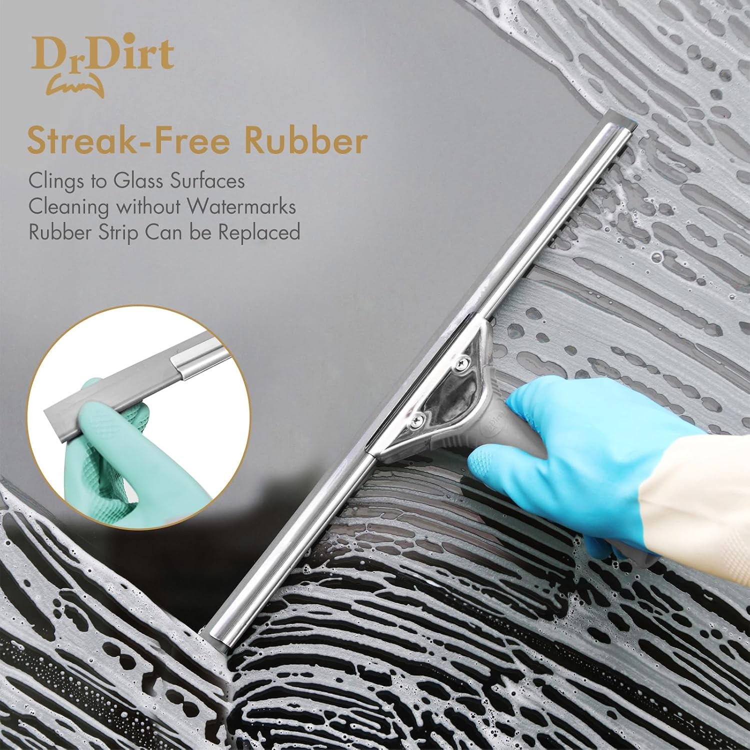 Window Squeegee for Home | 14-Inch Squeegee for Window Cleaning with Ergonomic