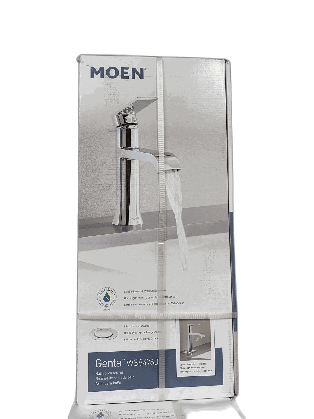 MOEN Genta Single Handle Bathroom Faucet w/ Drain Kit in Chrome