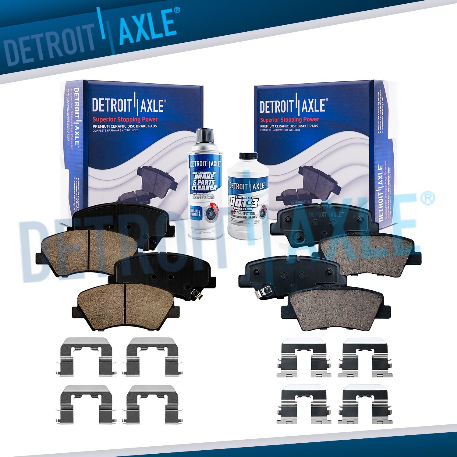 Front Rear Ceramic Brake Pads Kit for Hyundai Elantra Veloster Kia Forte Koup