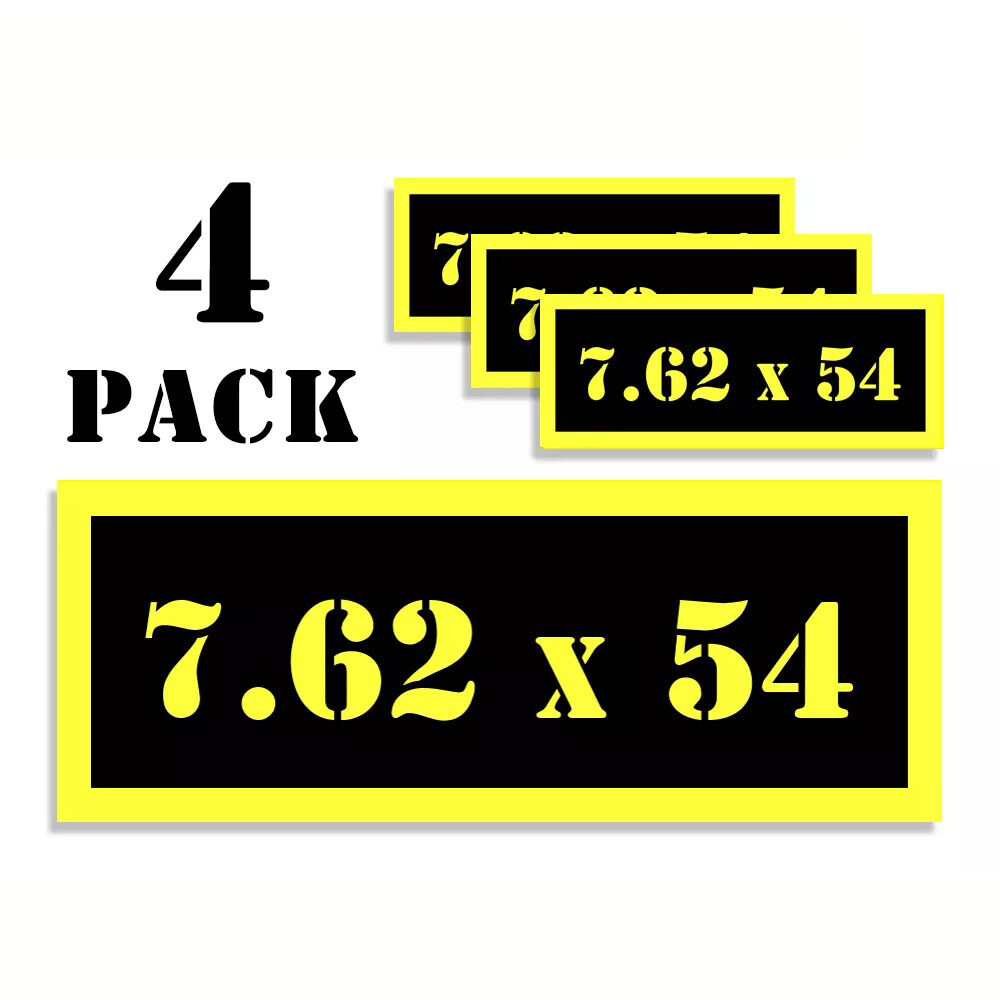 7.62 X 54 Can Label Stickers Decal Ammunition (4 pack)