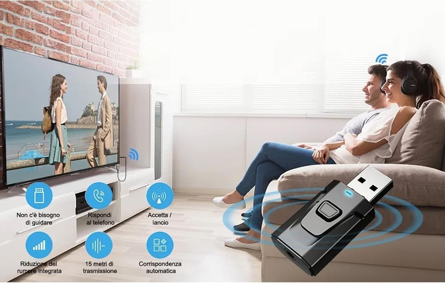 Dual-Mode USB Bluetooth Transmitter: Effortless Audio Streaming for Any Device