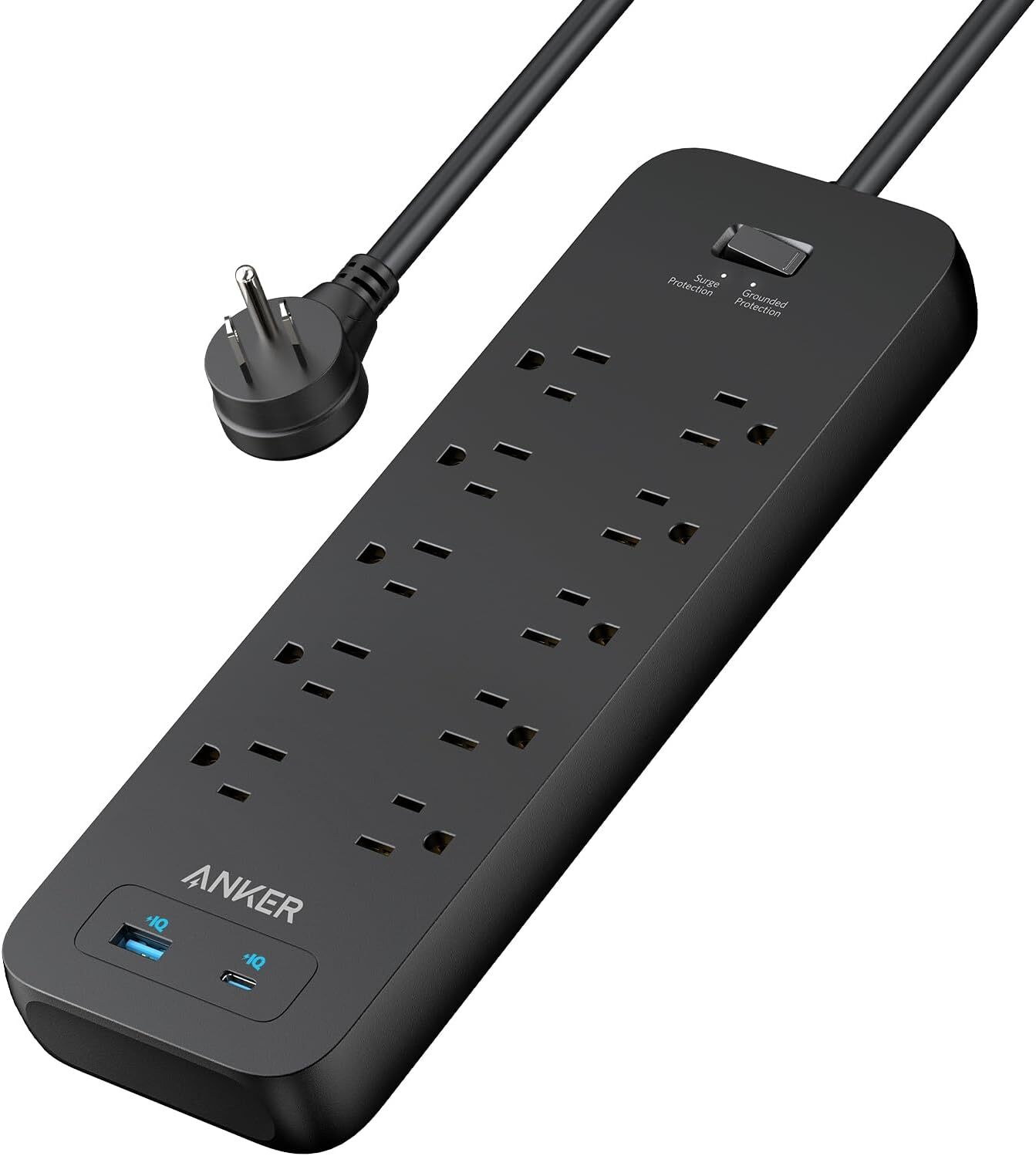 Anker Power Strip Surge Protector(2100J), 6Ft/1.8m Extension Cord with 10 Outlet
