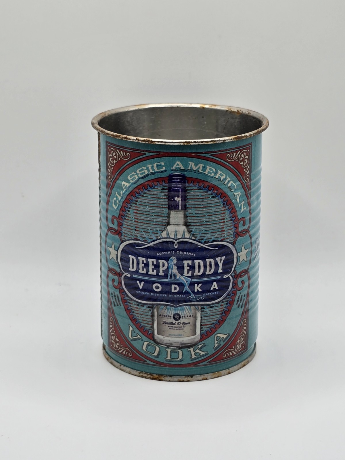 Deep Eddy Vodka Promo Tin Can Barware Advertising 4.5" Austin Texas