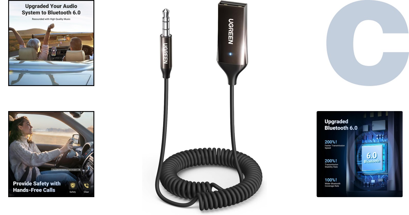 Durable Bluetooth Car Adapter with Plug-and-Play Setup for Music Streaming