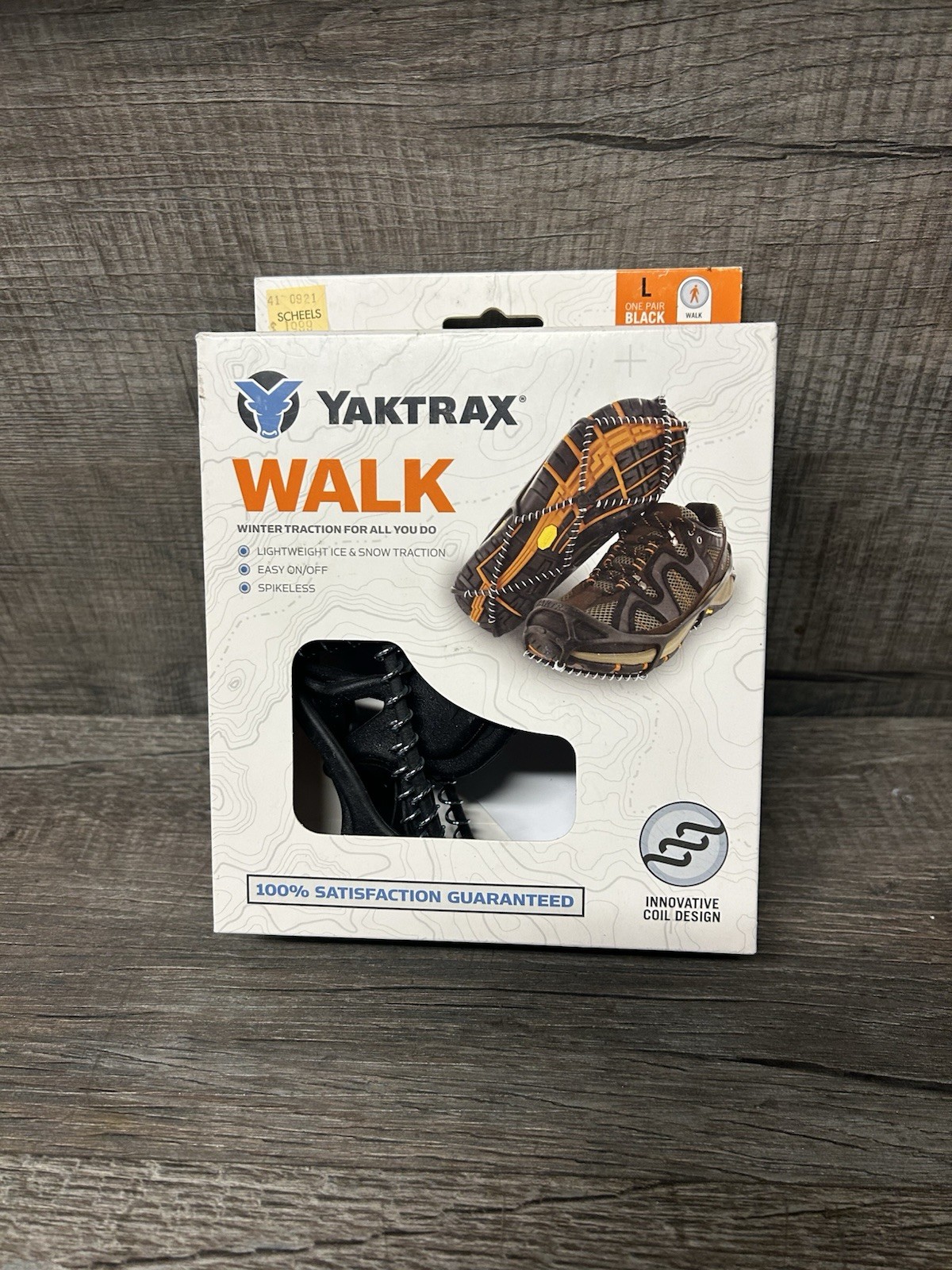 Yaktrax NEW OB Walk  Winter Traction Cleat Coil Design Size L Black