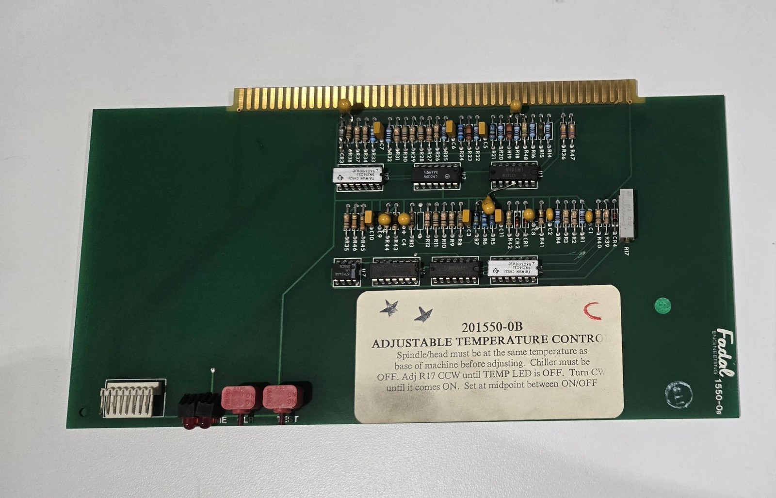 Fadal 201550‑0B CNC PCB - Adjustable Temperature Control Board USED