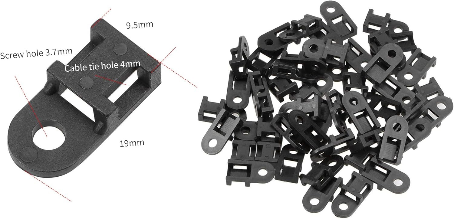Cable Zip Tie Mounts Kit Ties Base Screws Organizer