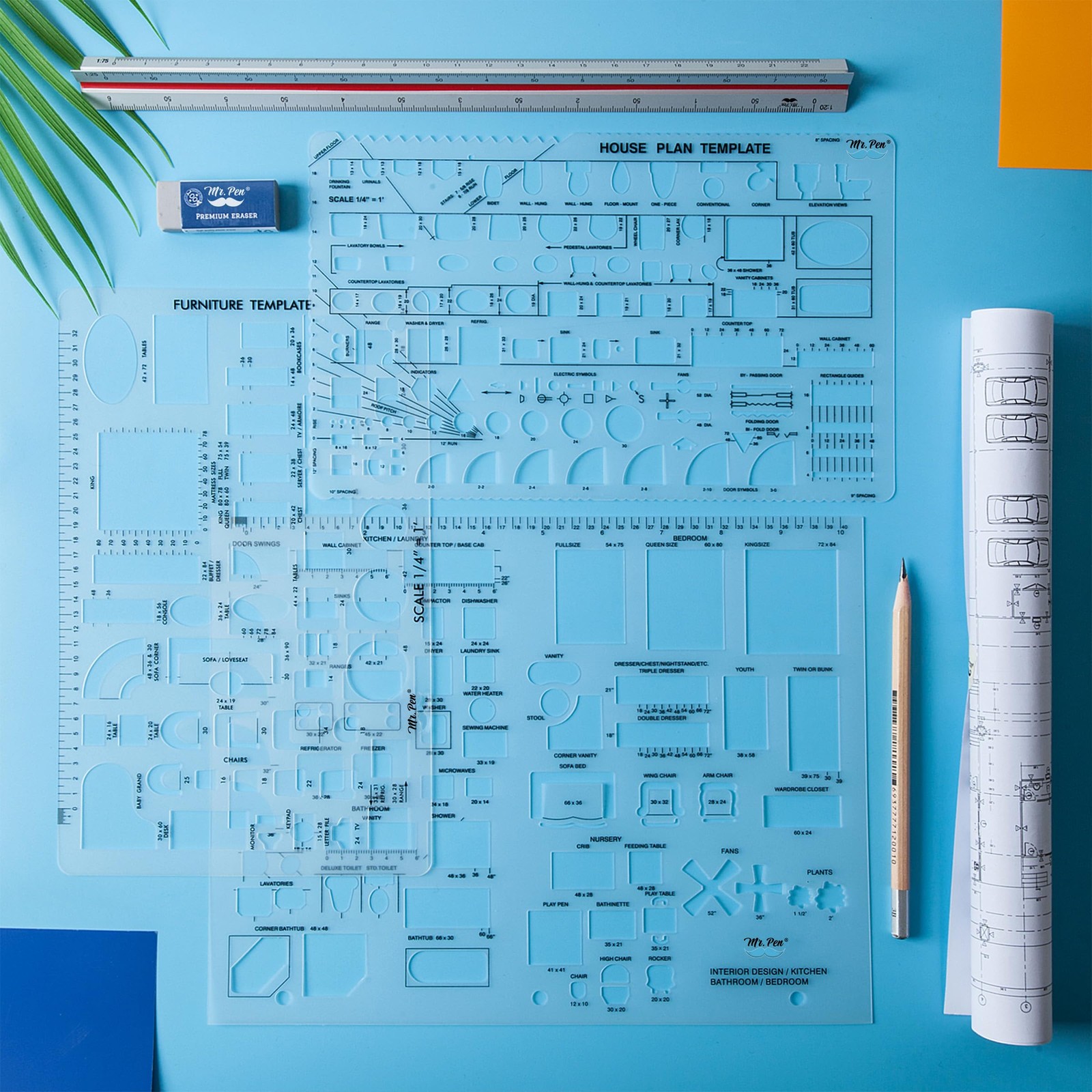 Mr. Pen- House Plan, Interior Design and Furniture 15.88 cm x 25.08 cm, Clear