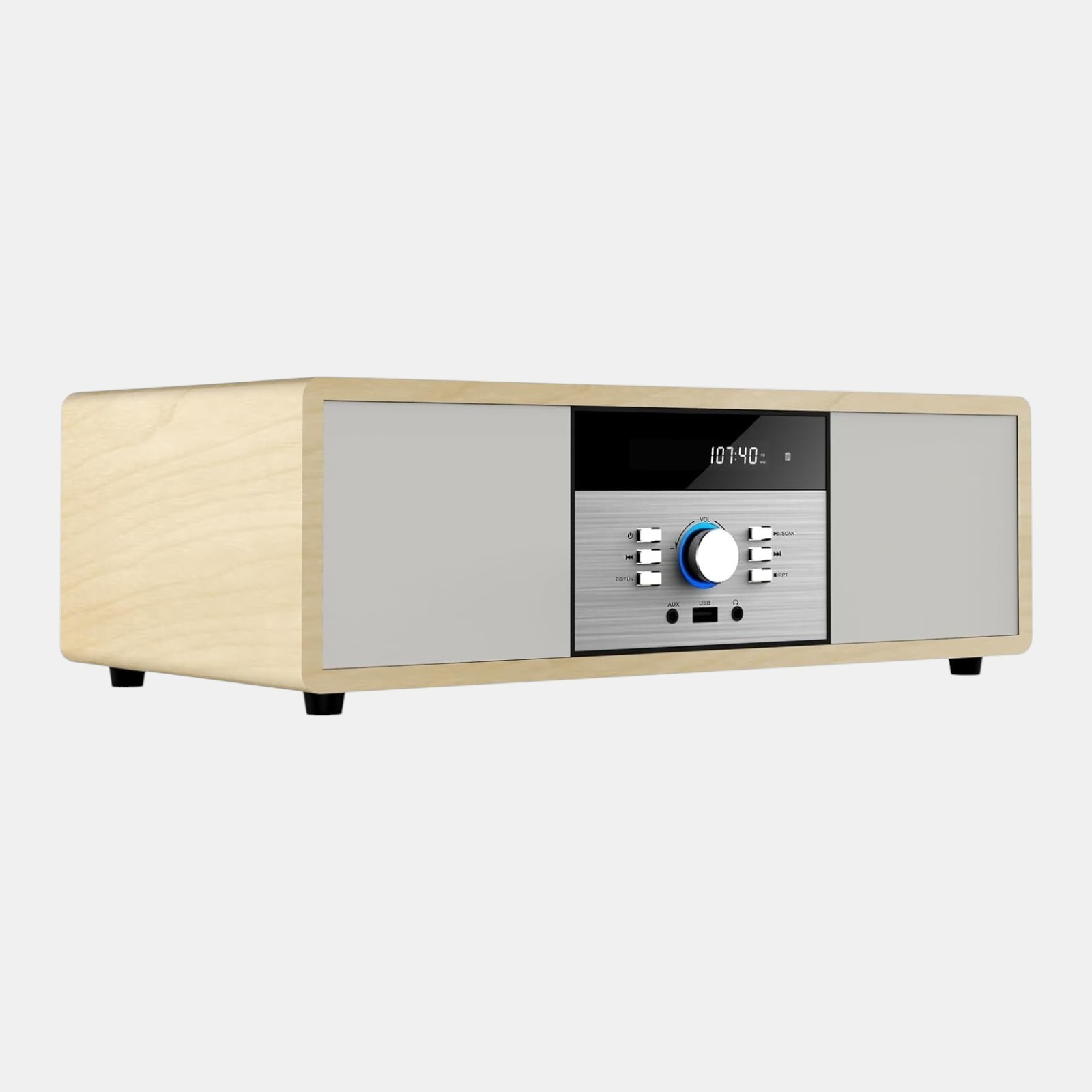 WISCENT Nostalgic Bluetooth Stereo System Vintage Style Micro HiFi Home Audio