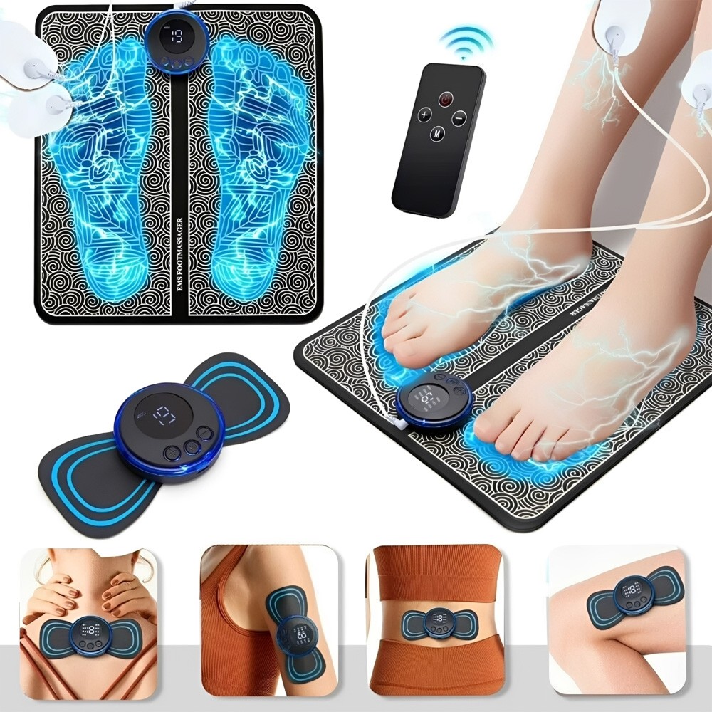 Portable TENS & PMS Foot Massager for Plantar Fasciitis & Neuropathy Pain Relief