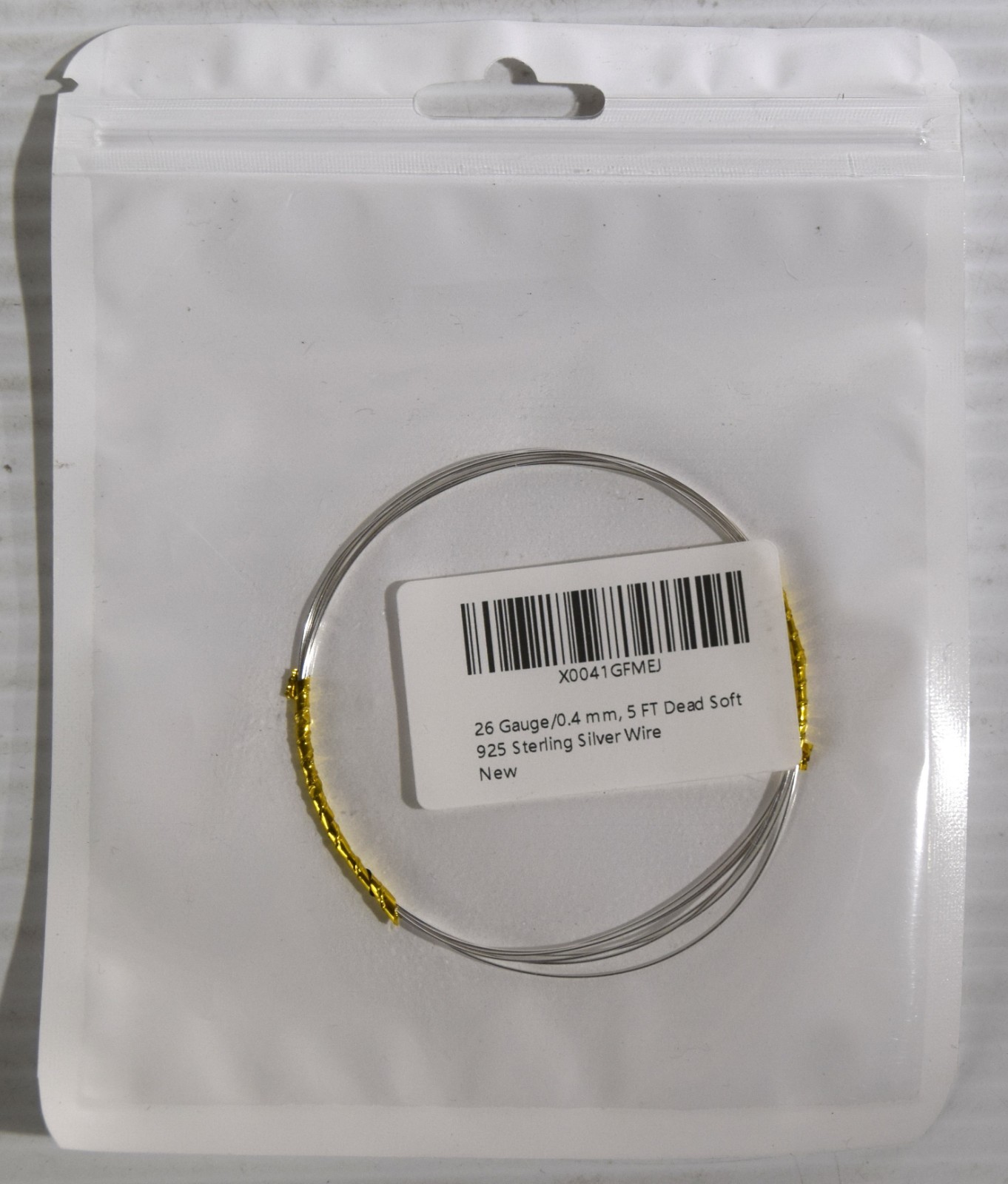 26 Gauge/0.4 mm, 5ft Dead Soft 925 Sterling Silver (Jewelry Making) Wire - NEW