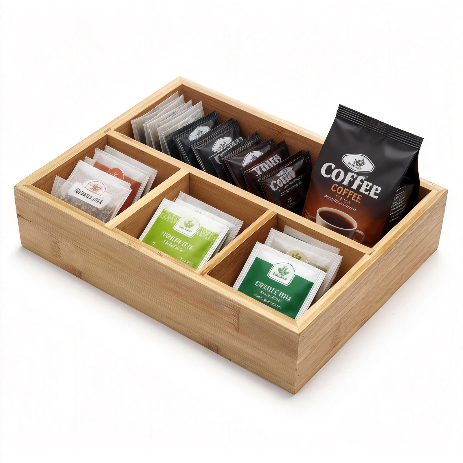 XIMISISE Tea Bag Holder, Storage Organizer, Candy Basket, Natural
