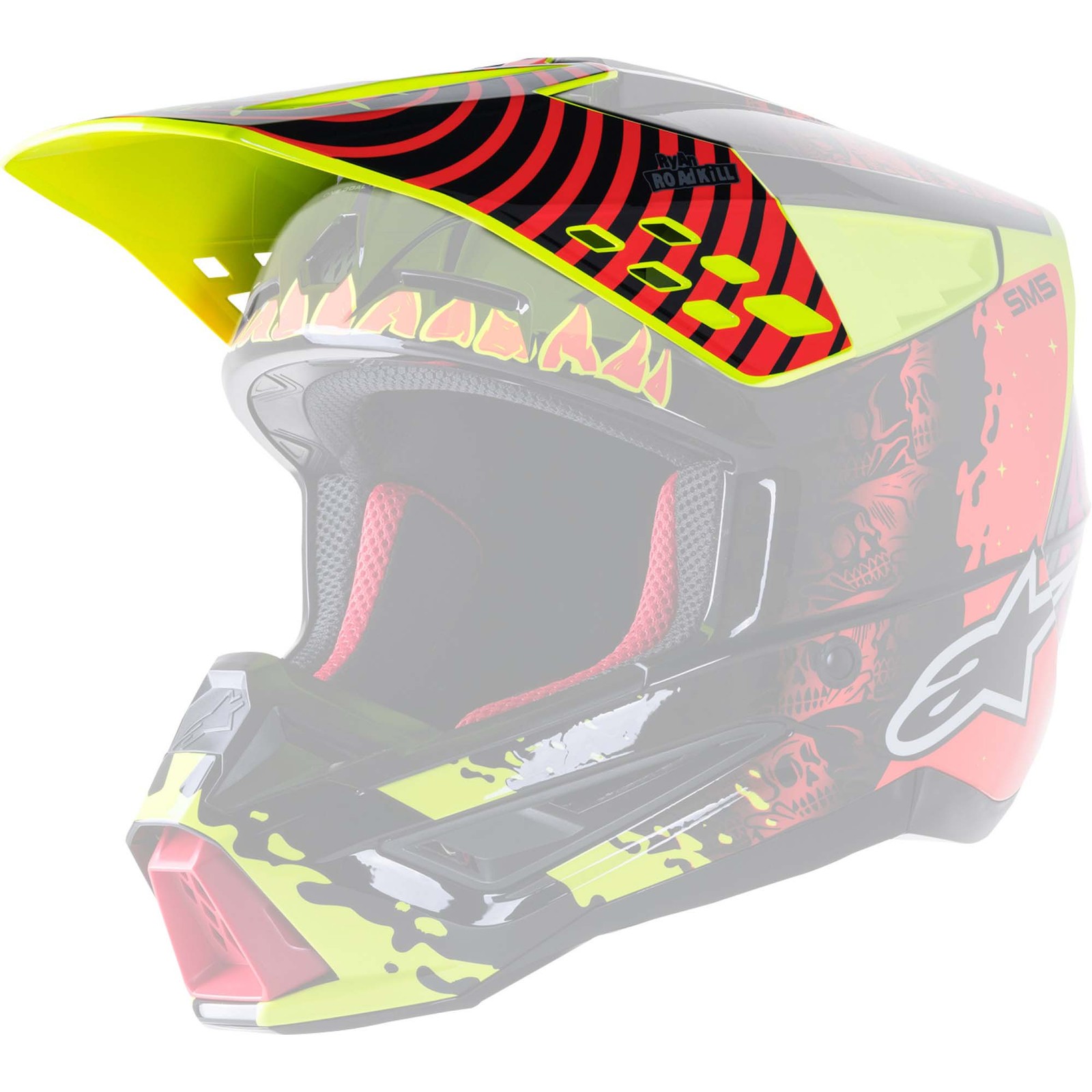 Alpinestars Supertech M5 Solar Flare Helmet Visor/Peak Black/Yellow