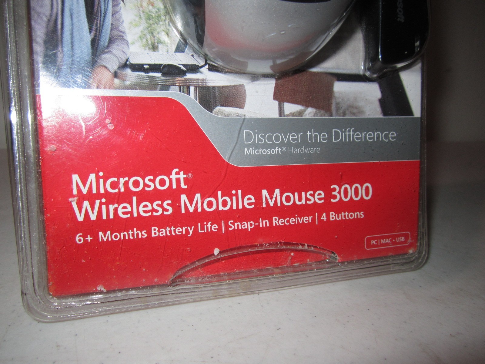 Microsoft Wireless Notebook Optical Mouse 3000 PC Windows/Mac Brand New