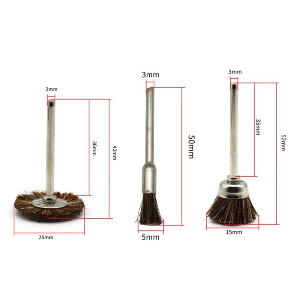 Horse Hair Brush 3.00cm*3.00cm*6.00cm Cleaning Polishing Wire Brush Set