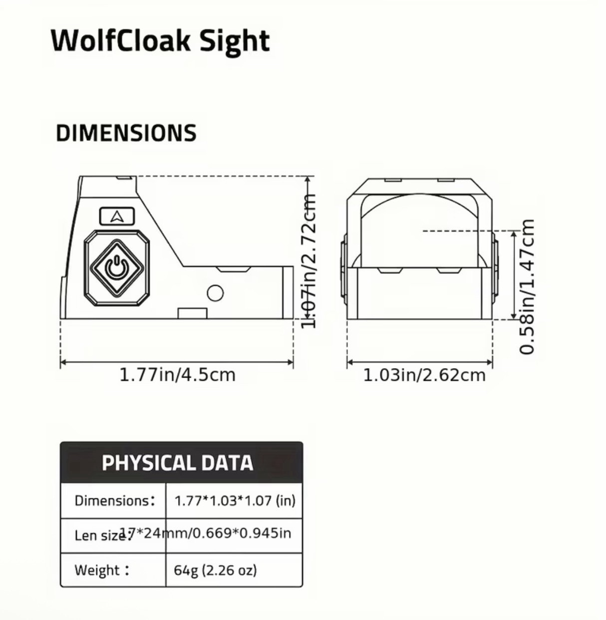 Red Dot Sight, 2 MOA Shake Awake Optic Sight, Fast Target Acquisition Tactical