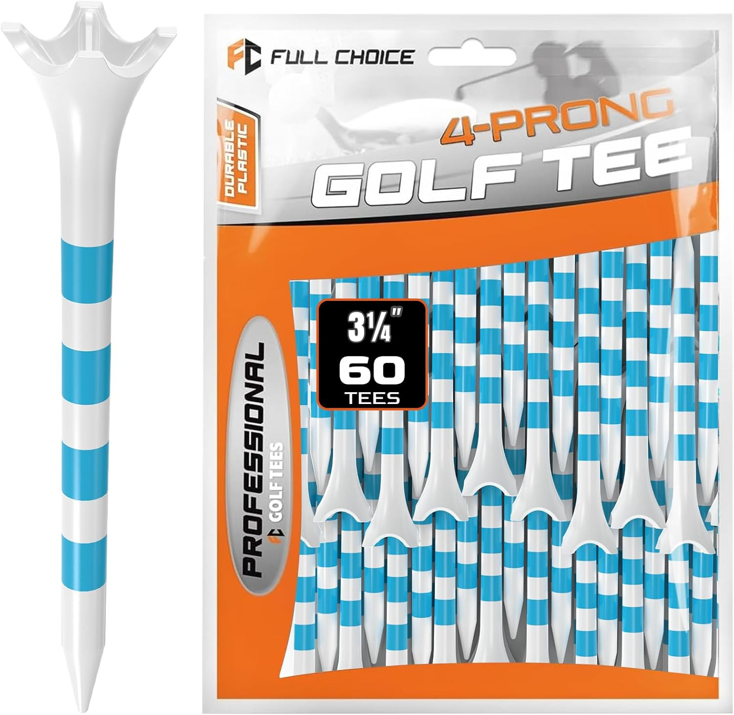 60/100 Pack Plastic Golf Tees 2-3/4" & 3-1/4" Durable Oversized Head Plastic New