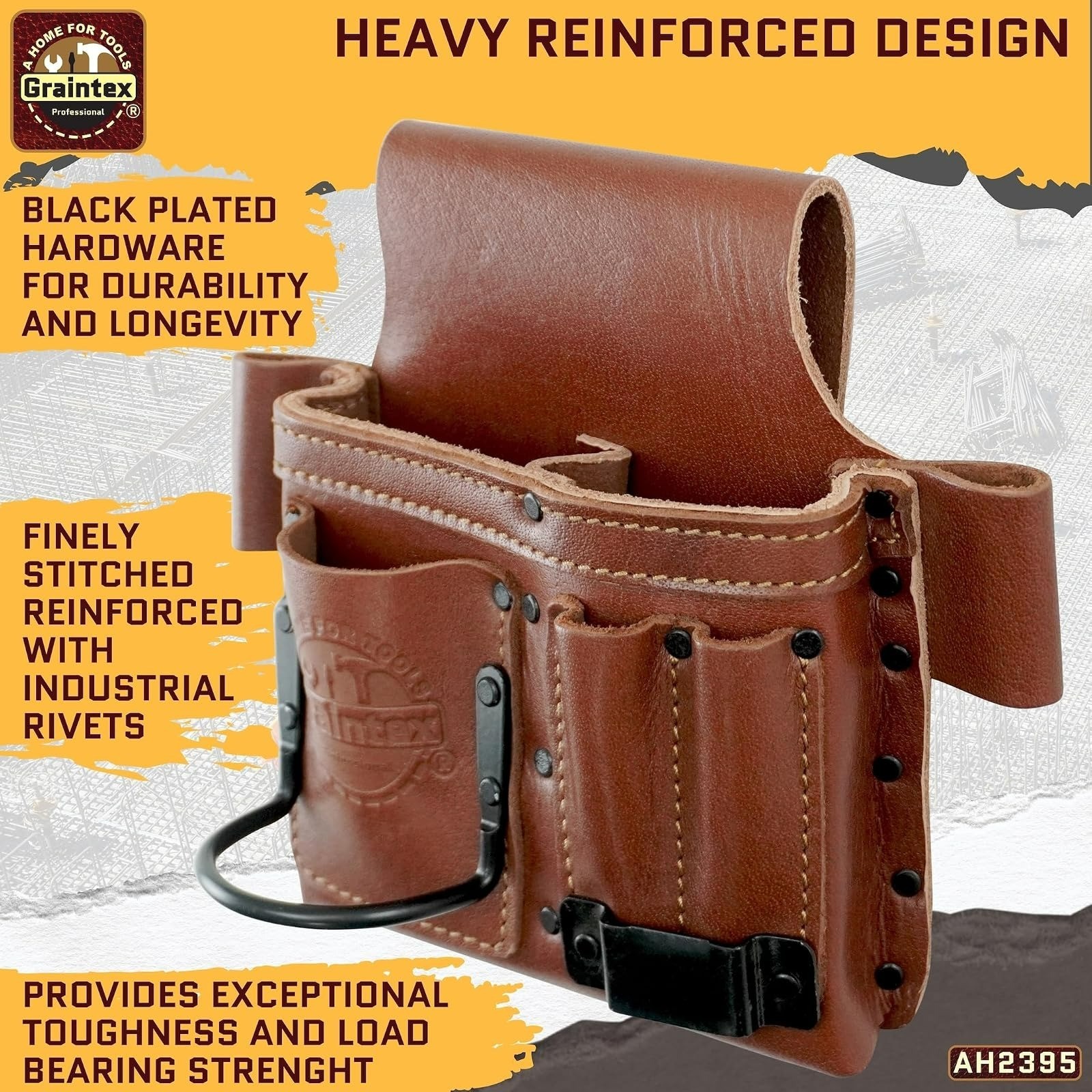Graintex Ambassador Multi Tool Pouch - Leather Tool Belt for Professionals