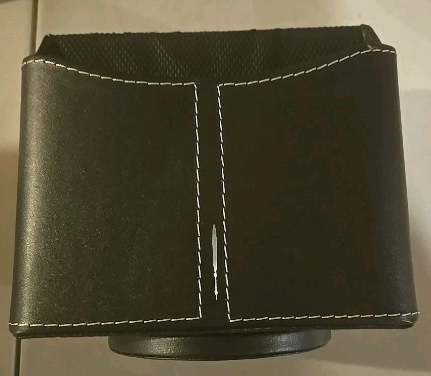 Unbranded Black Faux Leather Spinning Remote Control Holder Organizer