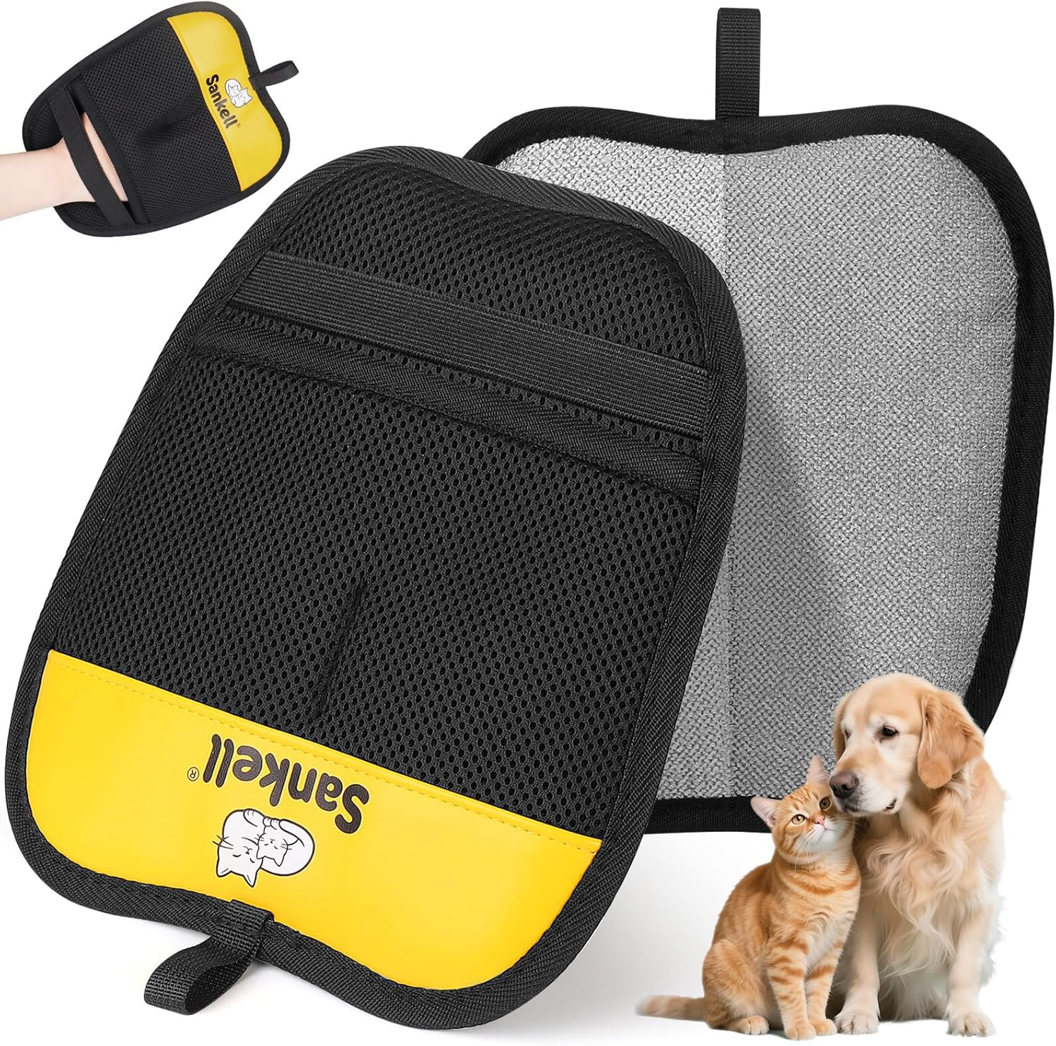 Pet Hair Removal Glove for Dogs & Cats, Newly Upgraded Reusable Electrostatic Pe