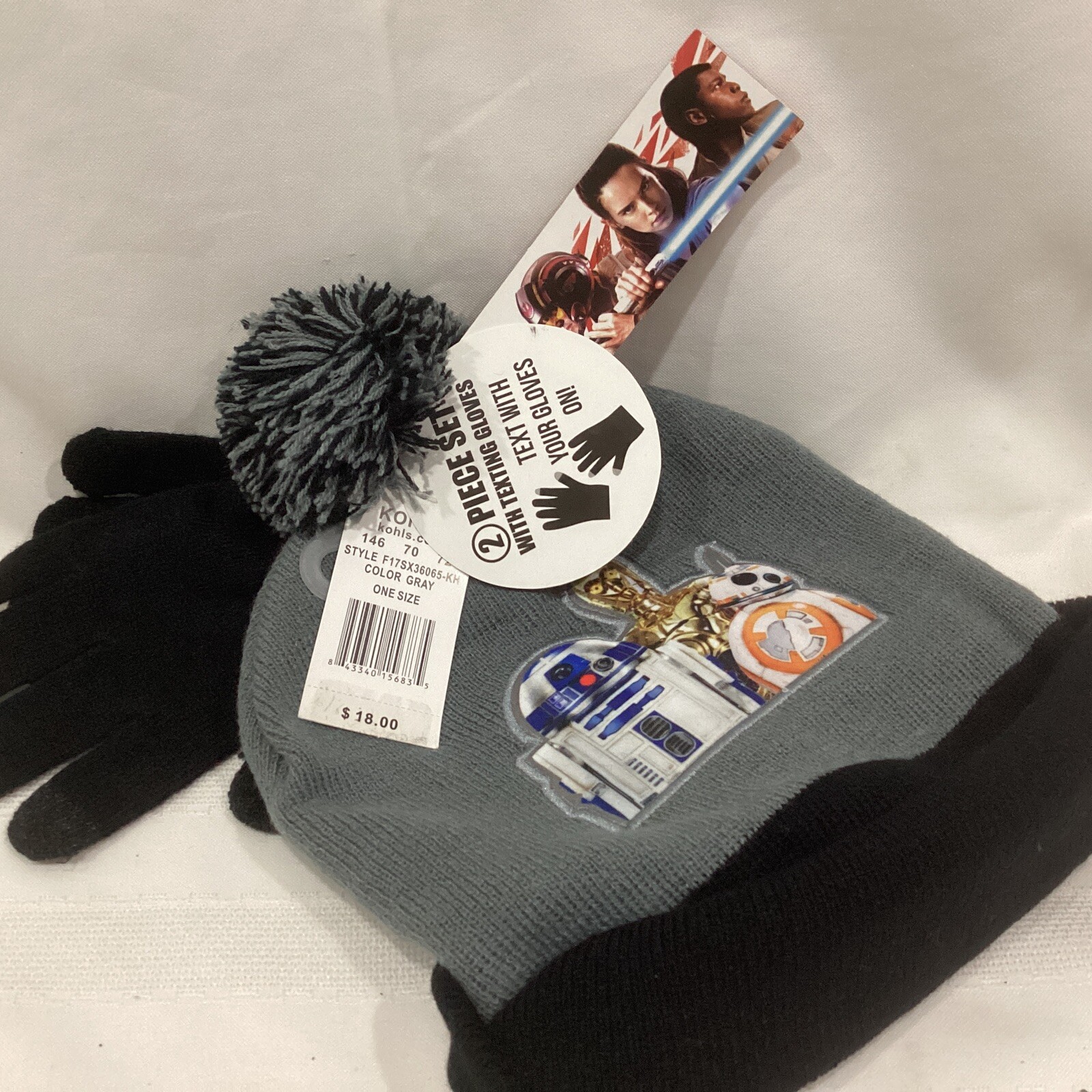 Boy's Star Wars 2-Piece Hat & Texting Gloves Set, One Size MSRP $18.00 NEW