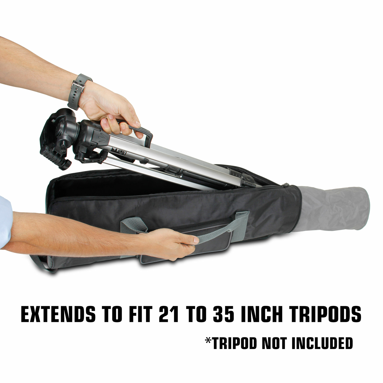 Padded Tripod Case by USA Gear with Expandable Compartment & Accessory Storage