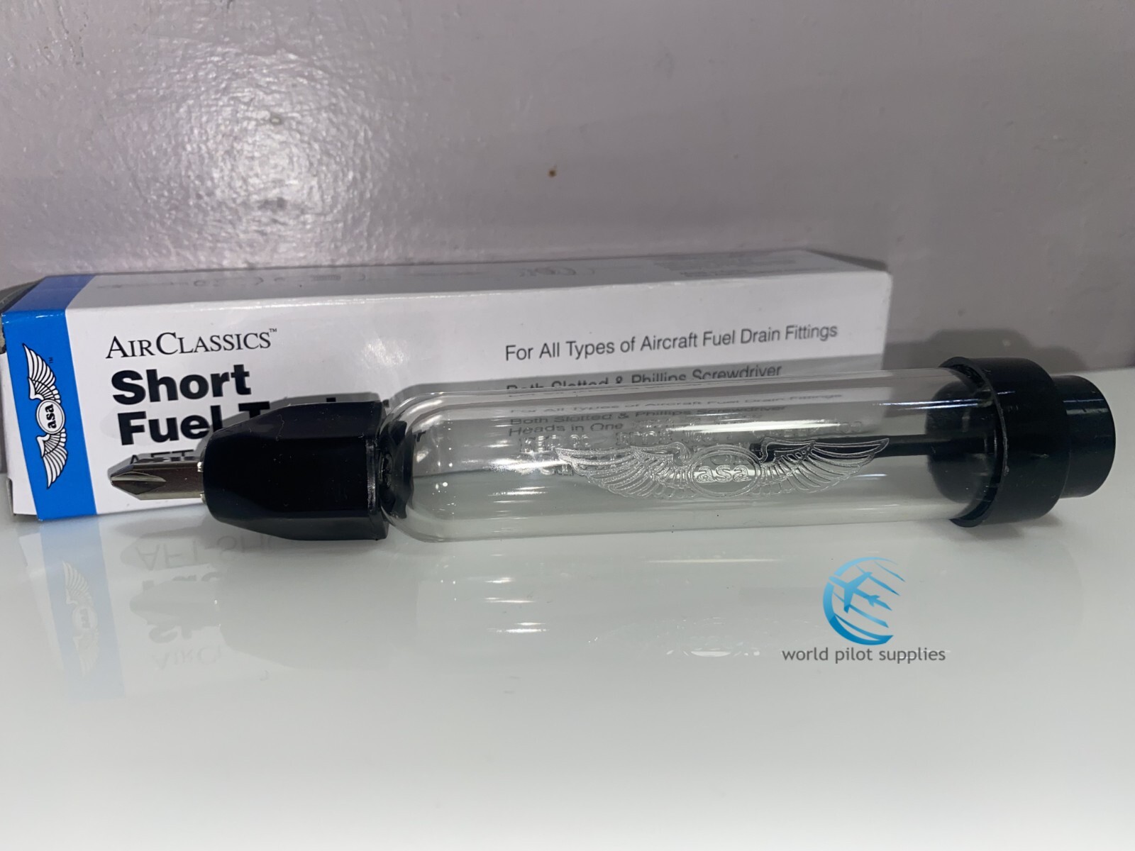 ASA SHORT AIRCRAFT FUEL TESTER & SCREWDRIVER p/n ASA-AFT-SHORT