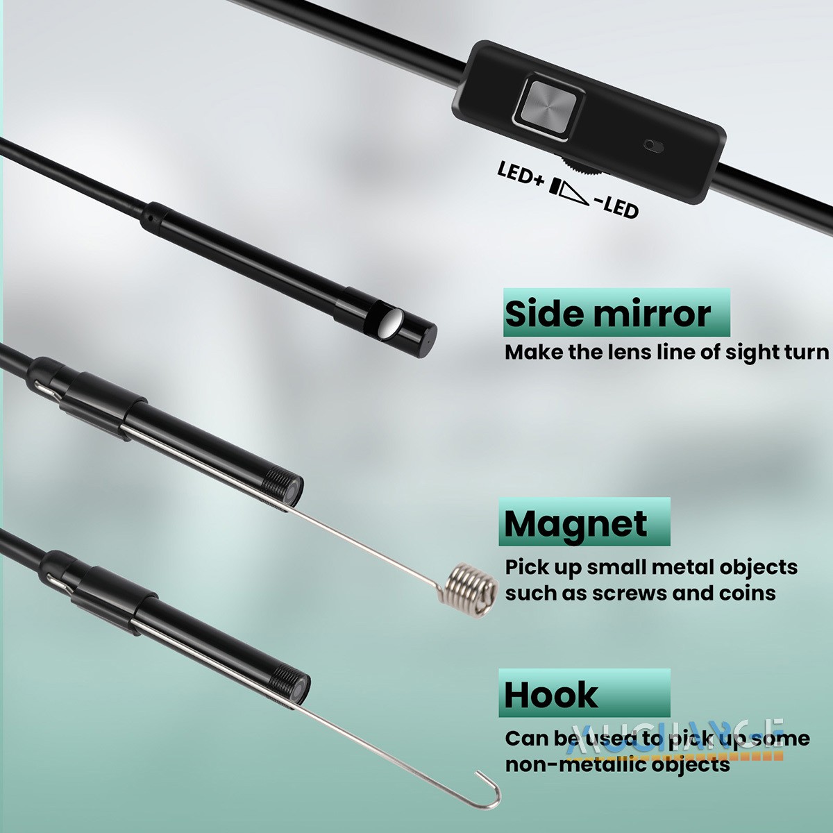2M/5M USB Borescope Endoscope Flexible Snake Inspection Camera Plug Android PC