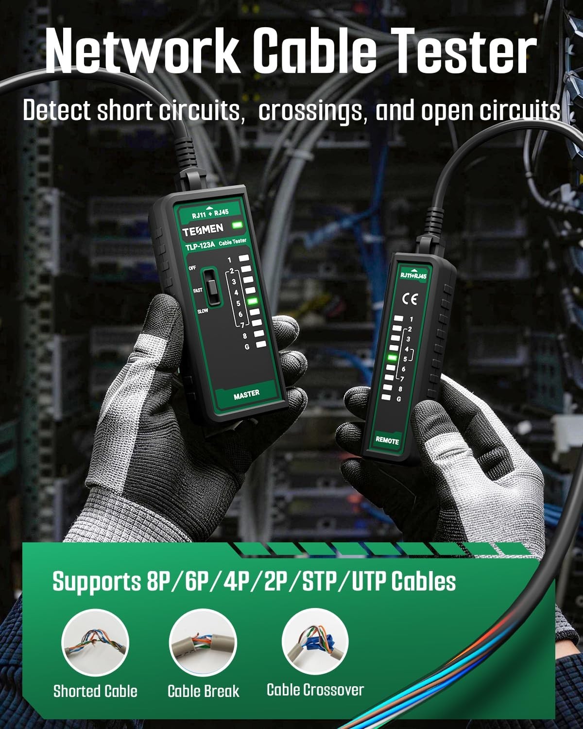 Detachable Network Cable Tester for Long Distance Testing - Easy Operation