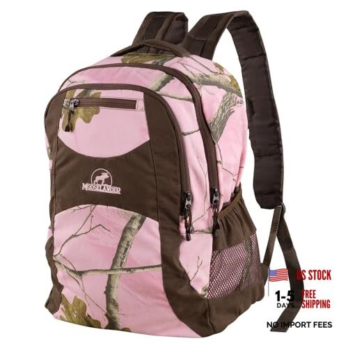 Camo Backpack in Licensed Realtree Prints, Lightweight and Xtra Pink/Chocolate
