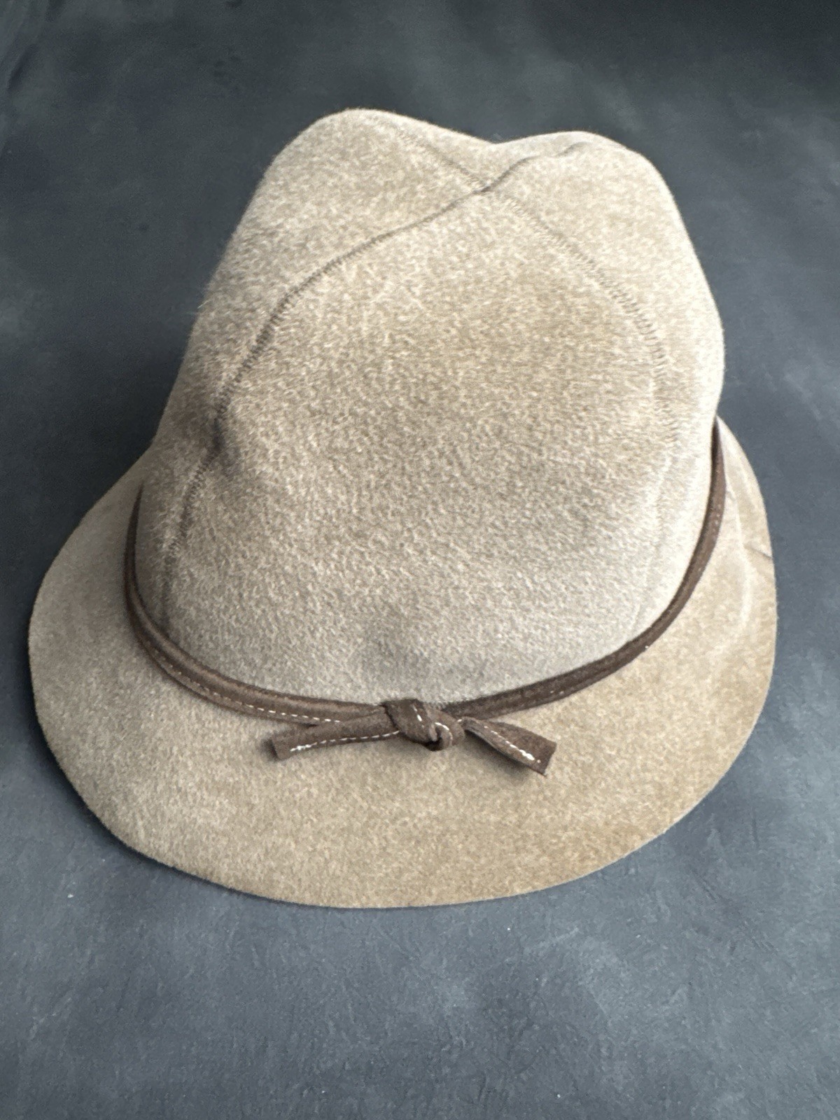 Andrew Wilkie London Wool Fedora Hat Tan Beige Minimalist Quiet Luxury Boho