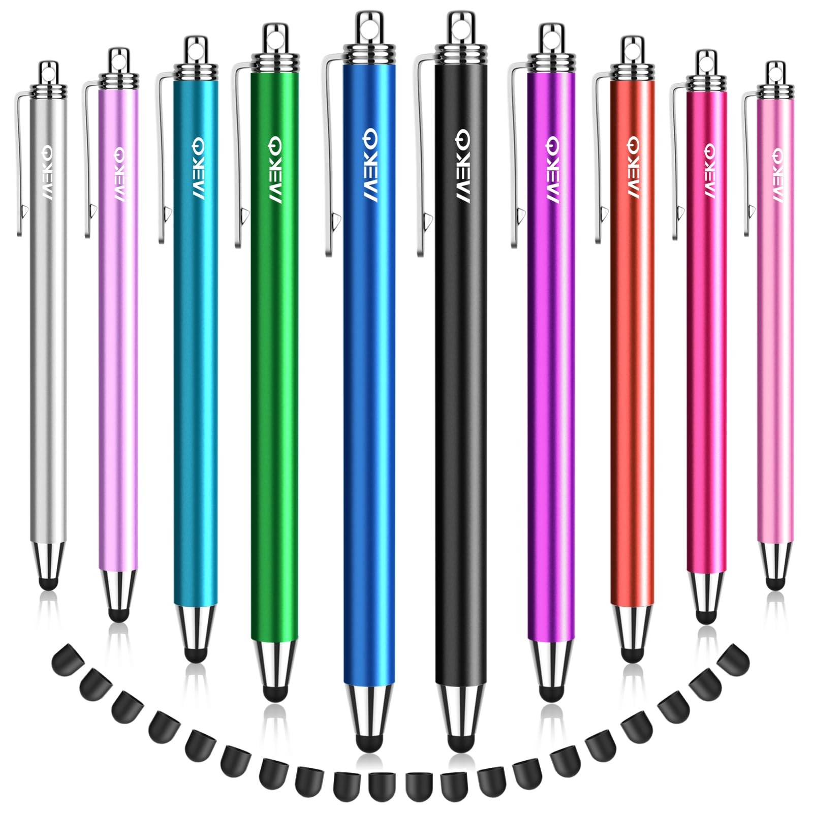 Stylus Pens for Touchscreens,10 Pack Thin Rubber Tip Stylus Replaceable Tip F...