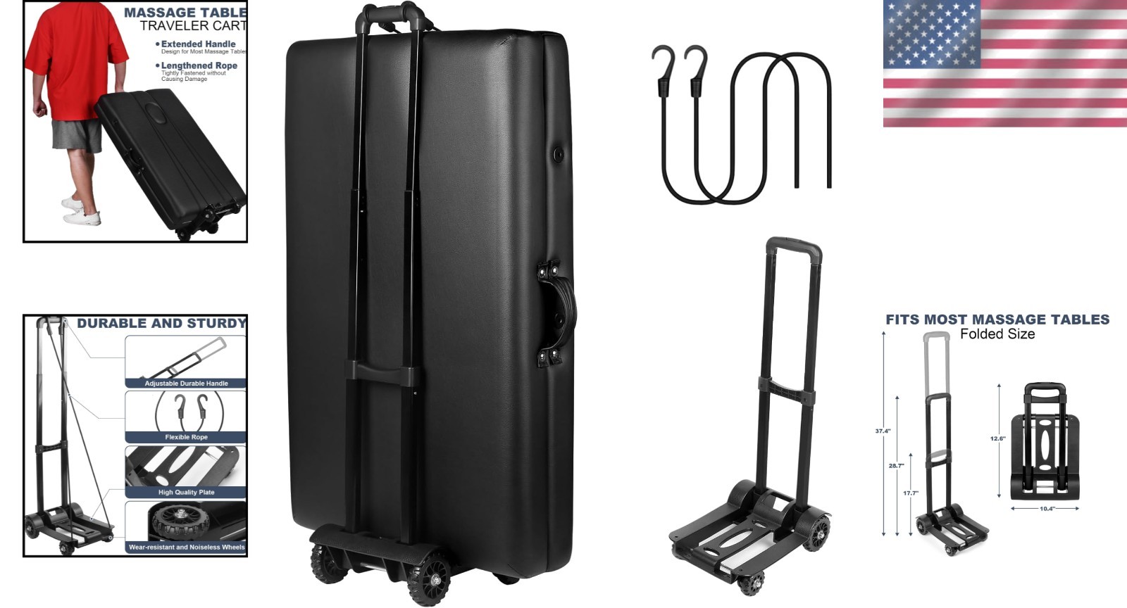 Portable Massage Table Cart with Wheels - Lightweight & Foldable Convenience