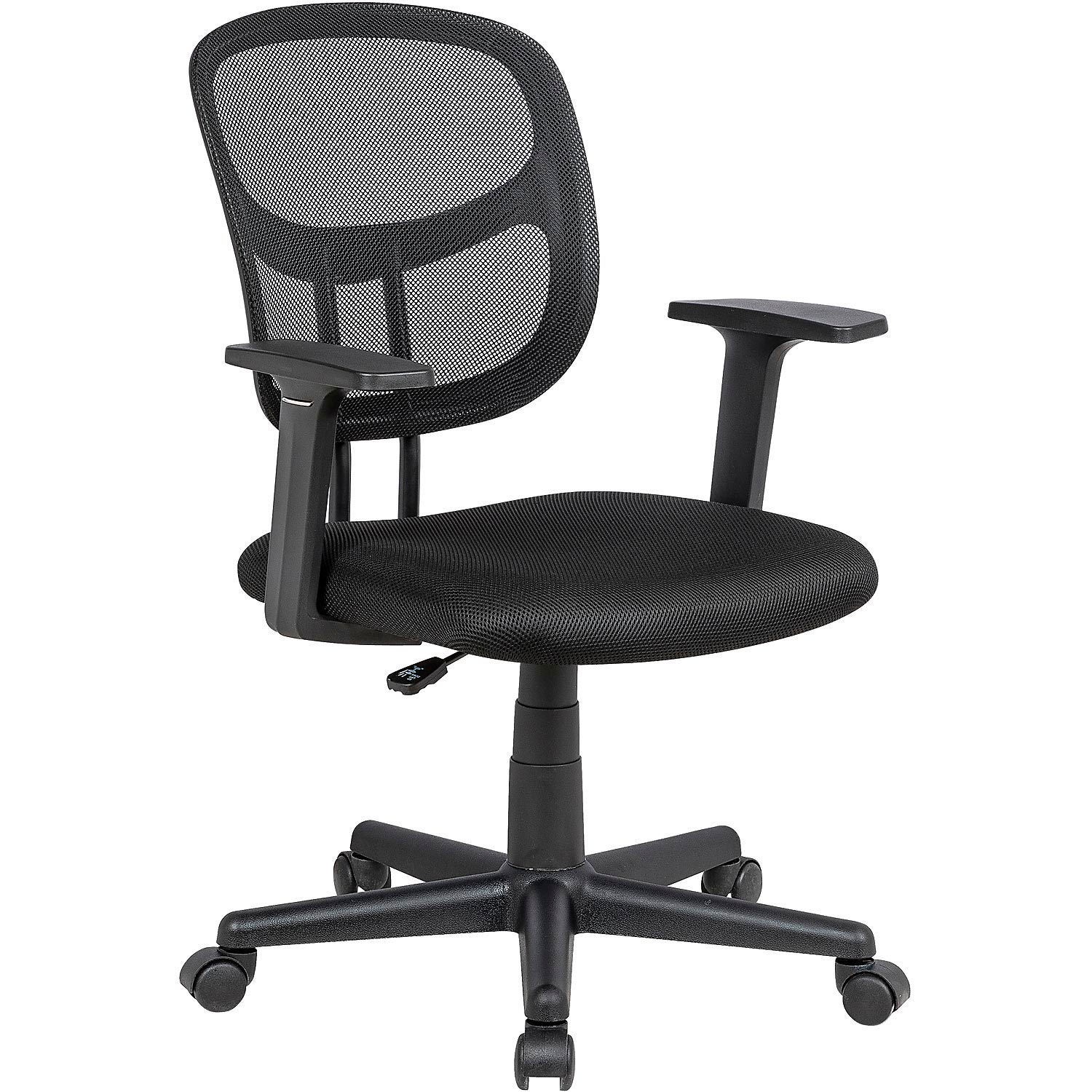 Global Industrial Mesh Back Office Chair with Lumbar Support Fabric Seat Black