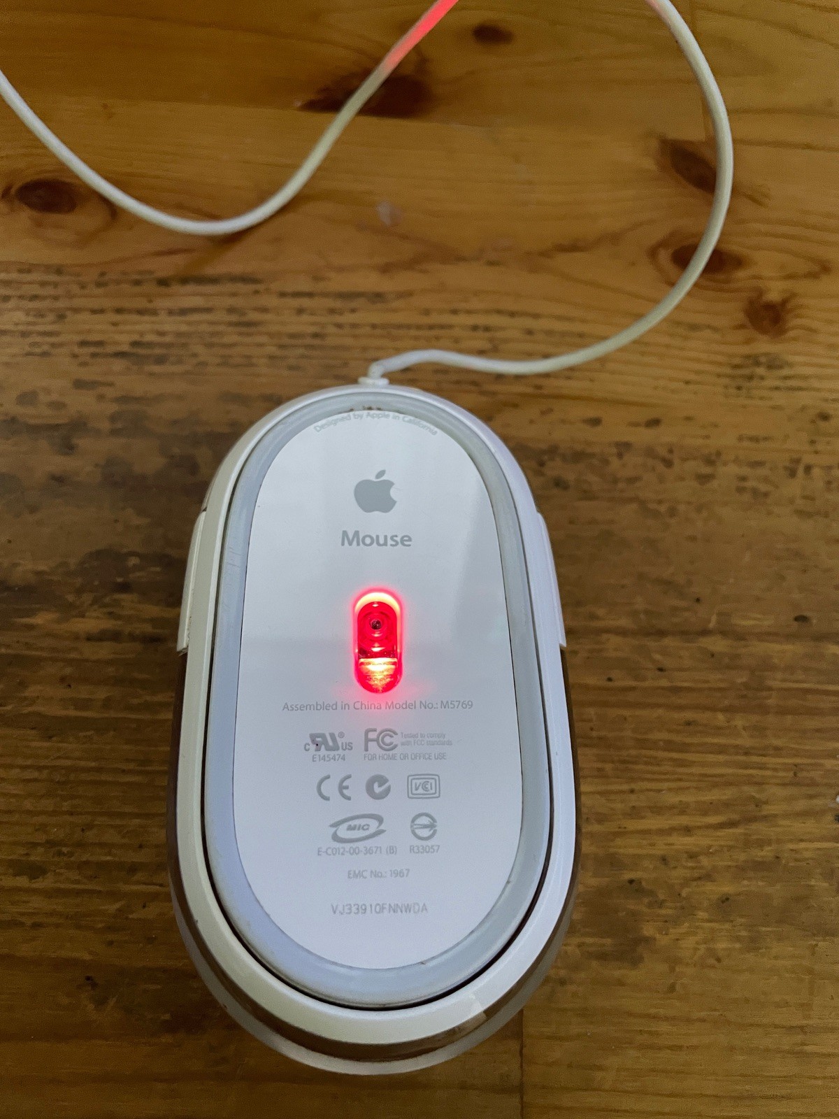 Apple M5769 Optical USB Mouse White/Clear
