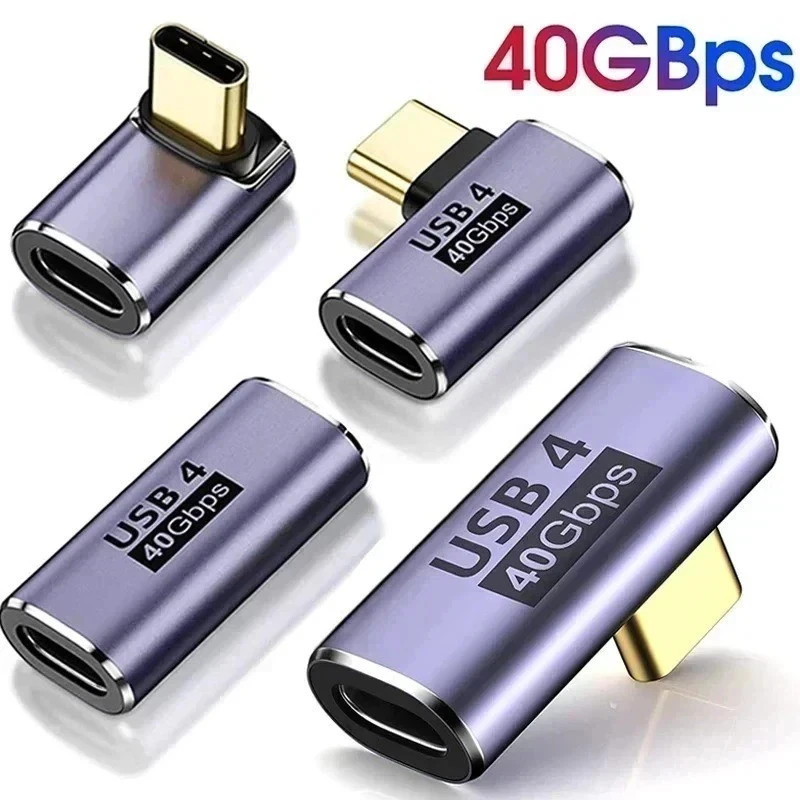 90 Right Angle USB C to USB C Adapter Type C Fast Charging Converter 40Gbps 100W