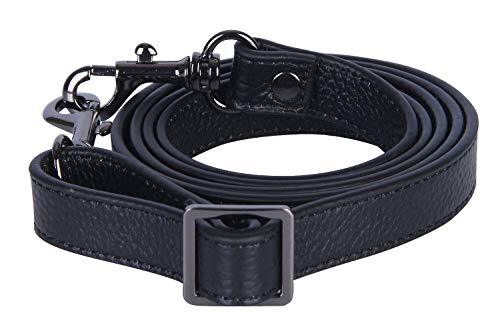 Full Grain Leather Adjustable Crossbody Straps 3# Black-grey Buckles