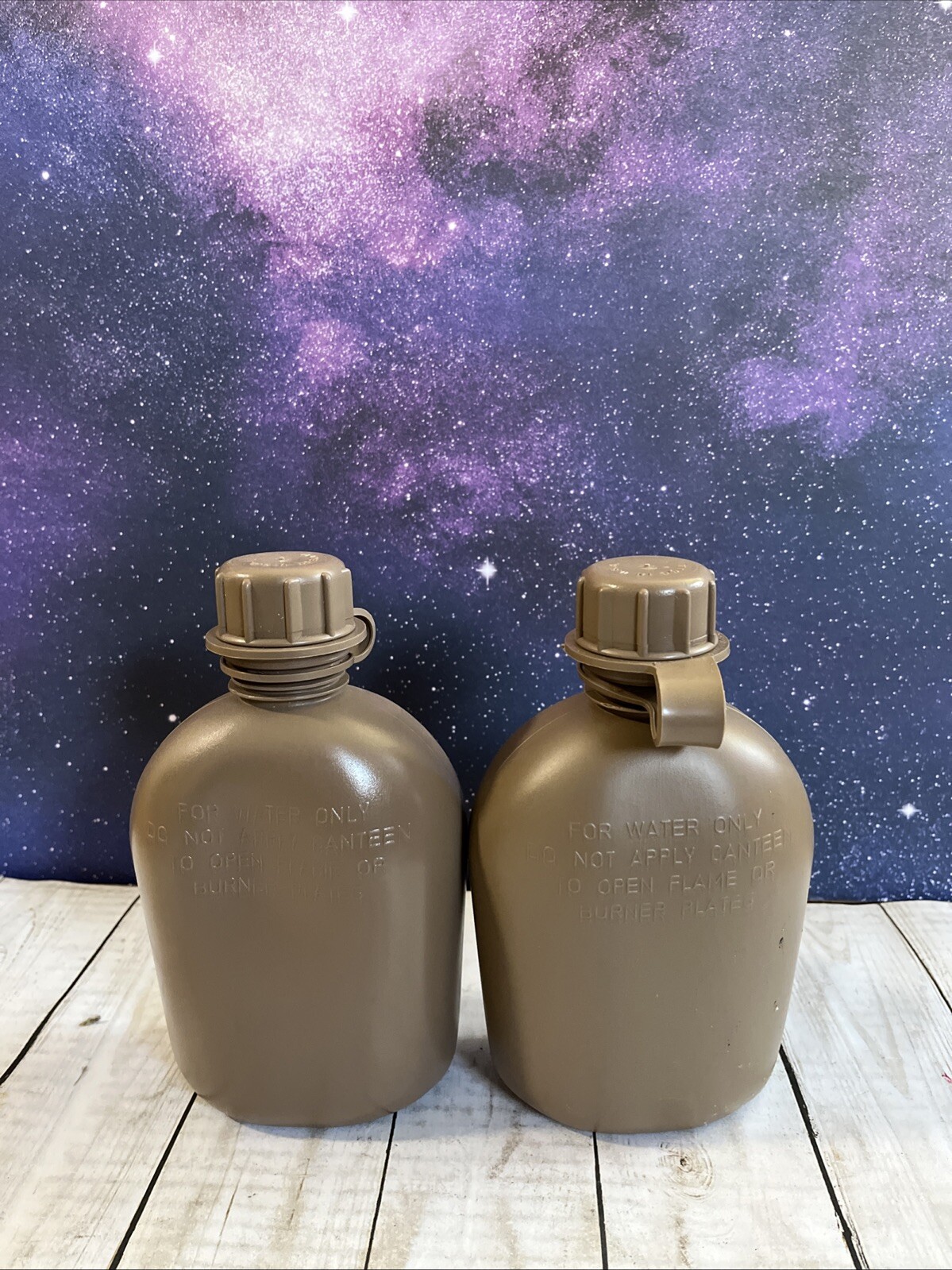 2 US Military Coyote Brown Water Canteen Gov't Issue 1 Qt. Plastic Canteen USA