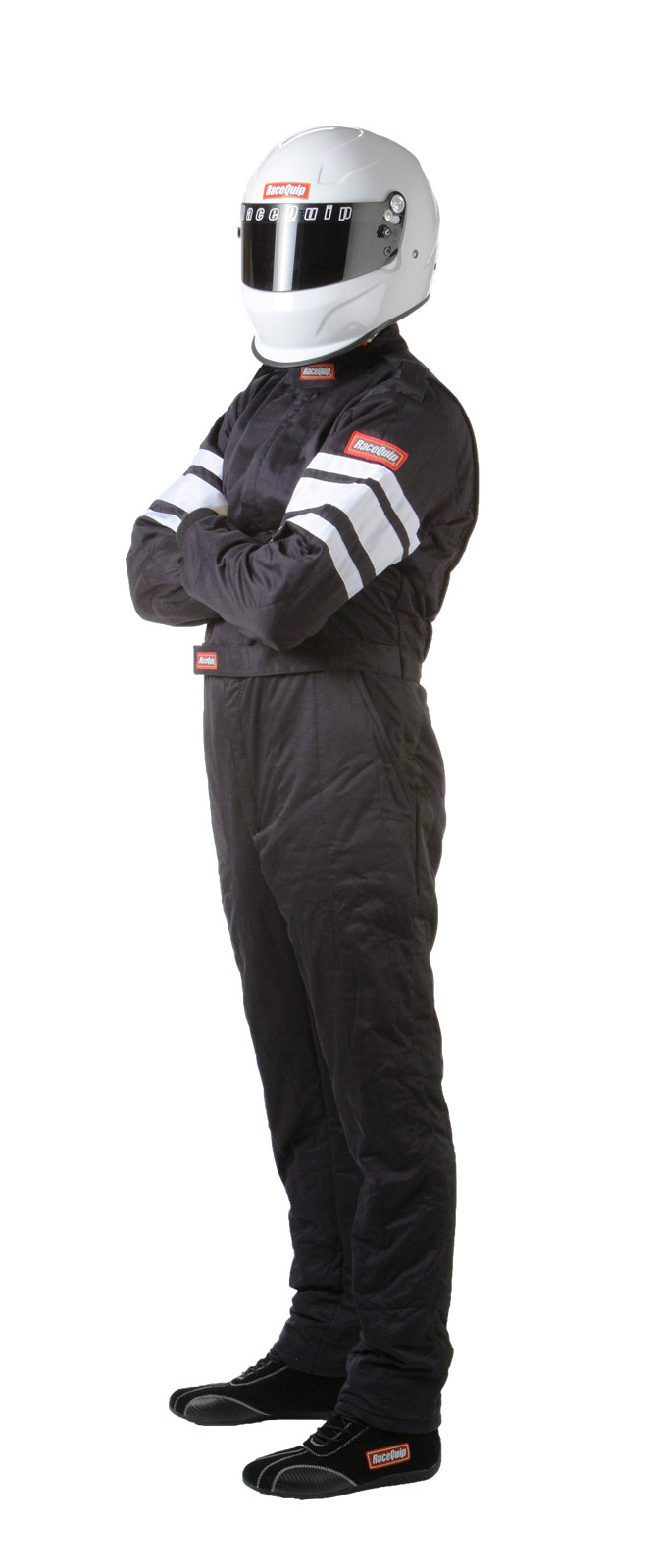 RaceQuip 120003RQP One-Piece Multi Layer Driver Fire Suit - Black, Medium NEW