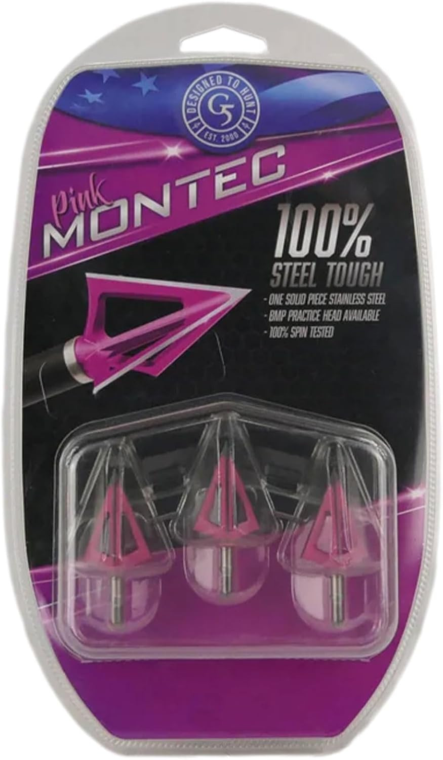 G5 Montec Pink Archery Hunting Durable Sharp Fixed Blades Steel 1-Piece Construc