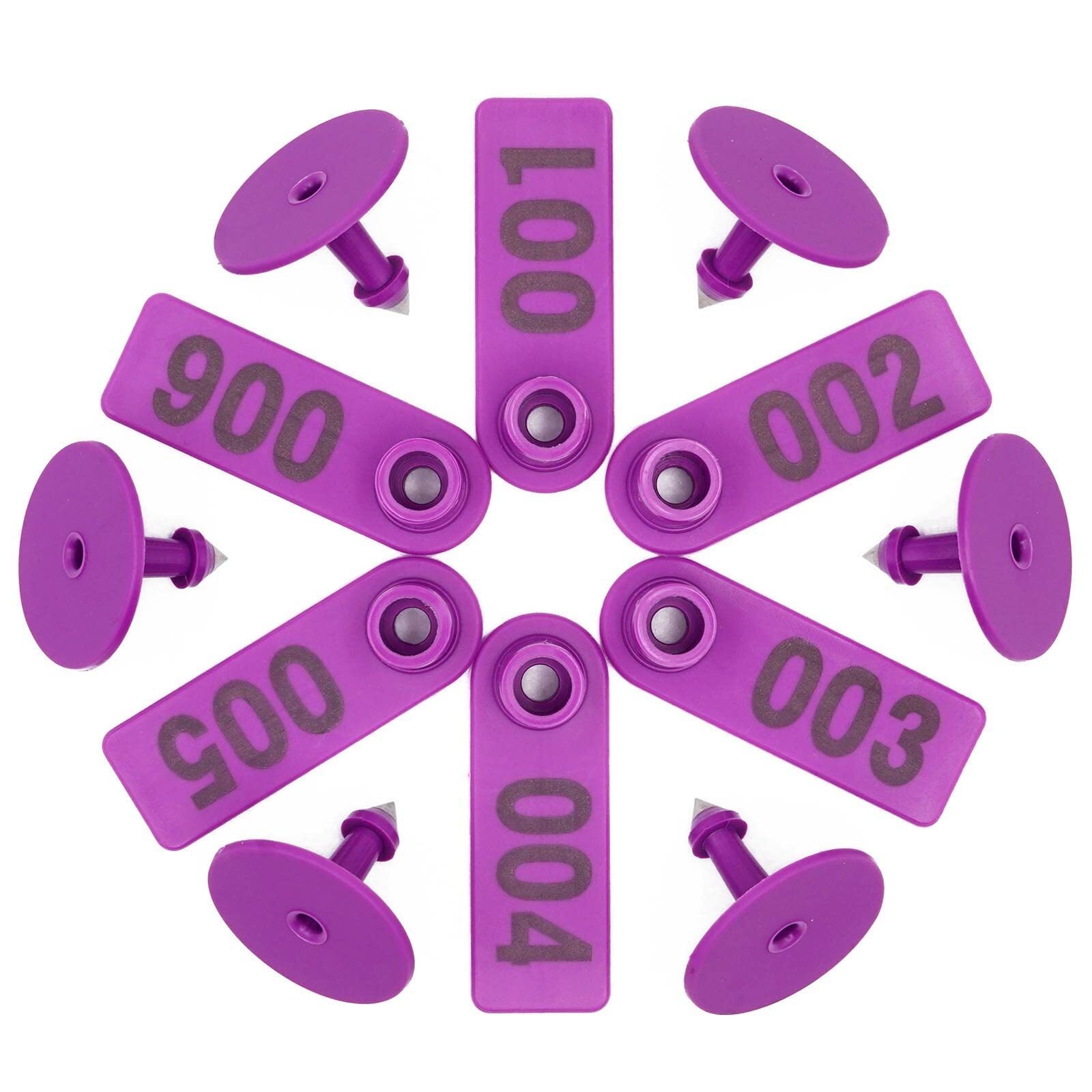 Numbered Ear Tags 001-100 Count Plastic Livestock Ear Tags with Numbers